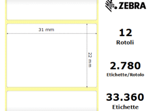 Zebra rotolo etichette adesive Z-Select 2000D 31×22 f25