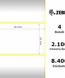 Zebra PolyPro 3000T Clear etichette 55×35 f25