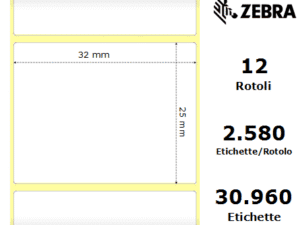 Zebra rotolo etichette adesive Z-Select 2000D 32×25 f25