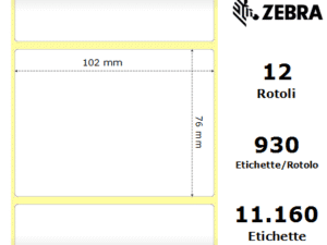 Zebra rotolo etichette adesive Z-Select 2000D 102×76 f25