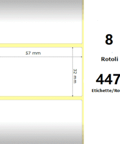 Rotolo etichette 57×32 termiche f76