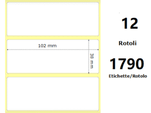 Rotolo etichette 102×38 termiche f25