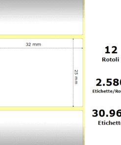 Rotolo etichette 32×25 termiche f25