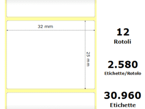 Rotolo etichette 32×25 termiche f25