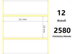 Rotolo etichette 51×25 termiche f25