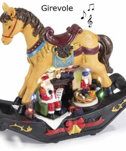 cavallo a dondolo con musiche, movimento e luci