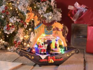 cavallo a dondolo con musiche, movimento e luci