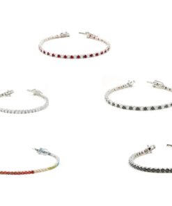 bracciale tennis, argento e zirconi, vari colori