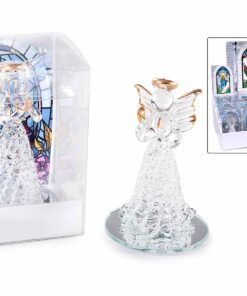 angelo con base a specchio e bordi dorati