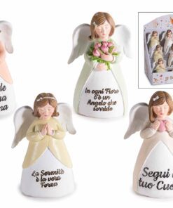 angioletto in resina con messaggio inciso