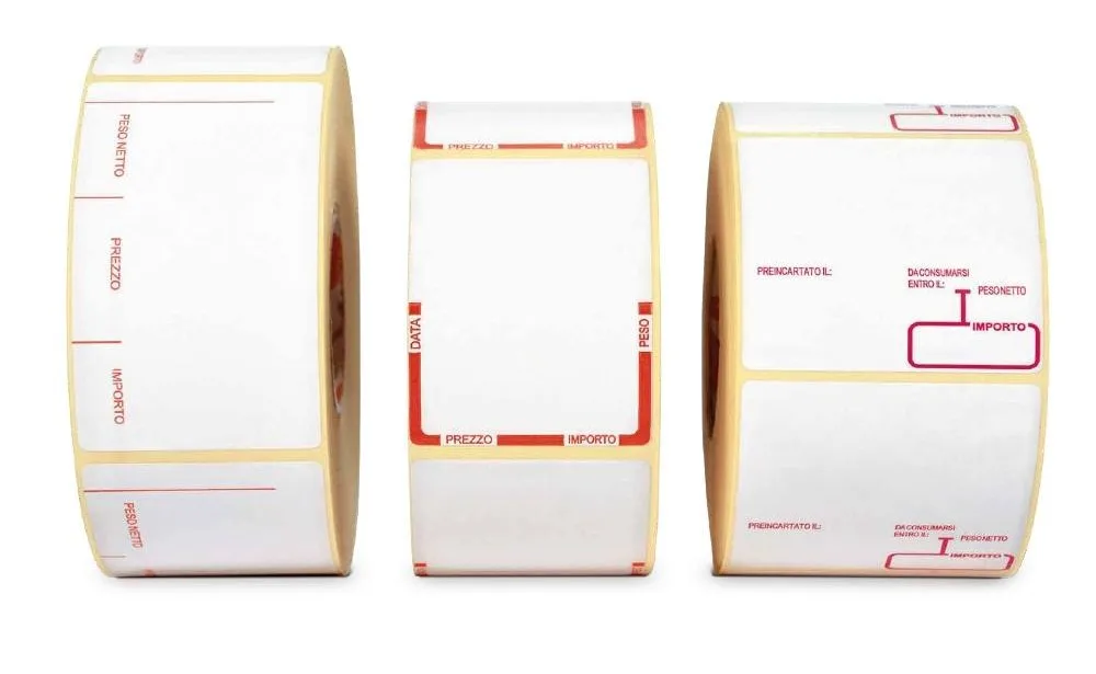 ROTOLI ETICHETTE TERMICHE ADESIVE PER BILANCIA