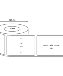 Zebra Z-Perform 1000T rotolo etichette 102×152 f25
