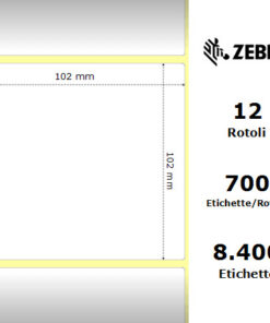 Zebra Z-Select 2000T rotolo etichette 102×102 f25