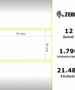 Zebra Z-Perform 1000T rotolo etichette 70×38 f25
