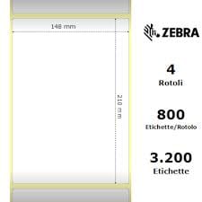 Zebra Z-Perform 1000T rotolo etichette 148×210 con perforazione f76