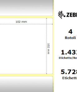 Zebra Z-Perform 1000T rotolo etichette 102×102  f76