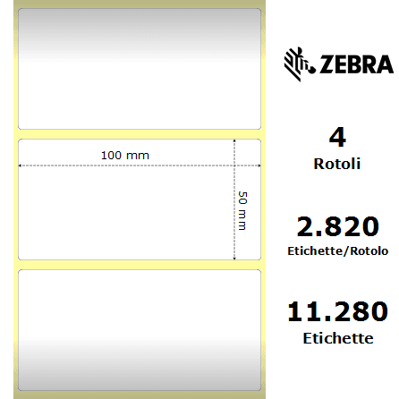Zebra Z-Perform 1000T rotolo etichette 100×50 f76
