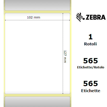 Zebra Z-Select 2000T rotolo etichette 102×127 f25