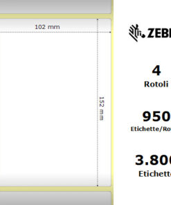 Zebra Z-Perform 1000T rotolo etichette 102×152 f76