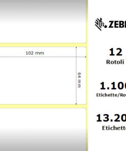 Zebra Z-Perform 1000T rotolo etichette 102×64 f25