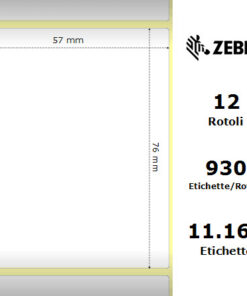 Zebra Z-Select 2000T rotolo etichette 57×76 f25