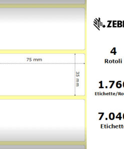 Zebra PolyPro 3000T Clear etichette 75×35 f25