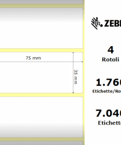 Zebra PolyPro 3000T Clear etichette 75×35 f25