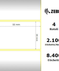 Zebra PolyPro 3000T Clear etichette 55×35 f25