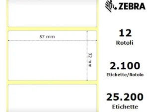 Zebra rotolo etichette adesive removibili Z-Select 2000D 57×32 f25
