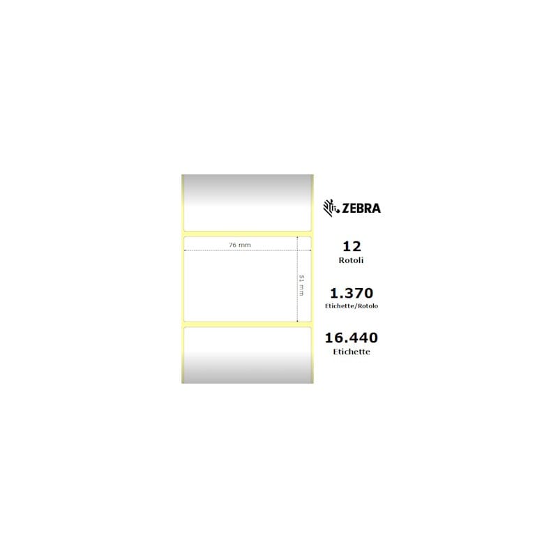 Zebra rotolo etichette adesive Z-Select 2000D 76×51 f25 Zebra rotolo etichette adesive Z-Select 2000D 76×51 f25
