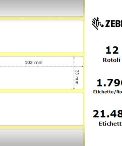 Zebra rotolo etichette adesive Z-Select 2000D 102×38 f25