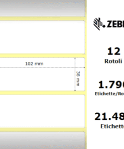 Zebra rotolo etichette adesive Z-Select 2000D 102×38 f25
