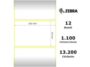 Zebra rotolo etichette adesive Z-Select 2000D 102×64 f25