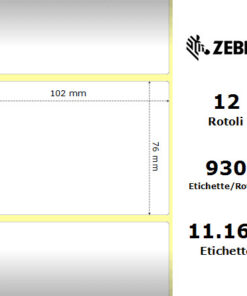 Zebra rotolo etichette adesive Z-Select 2000D 102×76 f25