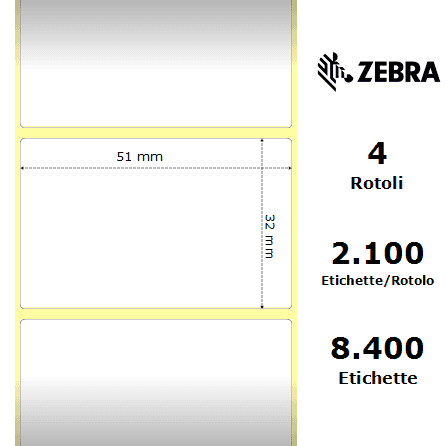 Zebra Z-Ultimate 3000T materiale sintetico 51×32 f25