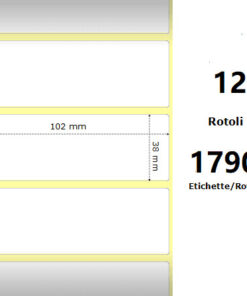 Rotolo etichette 102×38 termiche f25