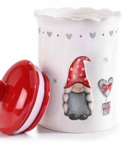 set 3 barattoli alimentari in ceramica con elfi