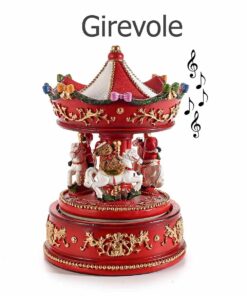 carillon giostra di cavalli girevole in resina con musica