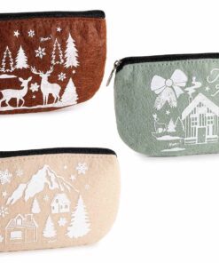 astuccio in feltro con cerniera e stampa natalizia
