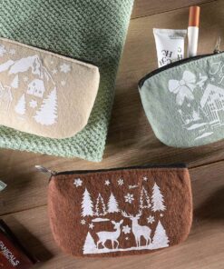 astuccio in feltro con cerniera e stampa natalizia