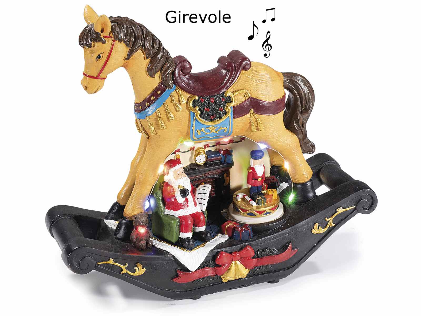 cavallo a dondolo con musiche, movimento e luci