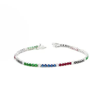 bracciale tennis, argento e zirconi, vari colori