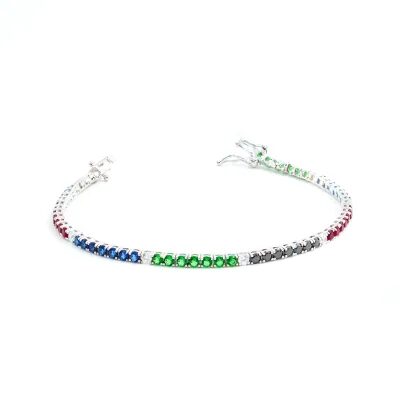 bracciale tennis, argento e zirconi, vari colori