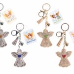 Portachiavi ad angelo con strass e pendenti