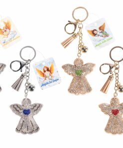 portachiavi ad angelo con strass e pendenti