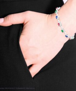 Alternative view of Bracciale tennis in argento cubic Zirconia Bianchi e colorati