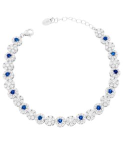 Bracciale Tennis "Flower Halo" in Argento 925