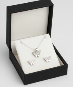 Parure orecchini e collana Farfalla in argento