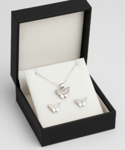 Parure orecchini e collana Farfalla in argento