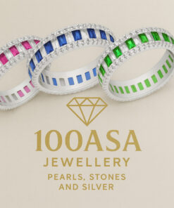 Anello Eternity in argento e zirconi - vari colori